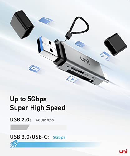 uni 2-Slot SD Card Reader UNICASD01 USB 3.0 Dual-Slot USB Type C Adapter