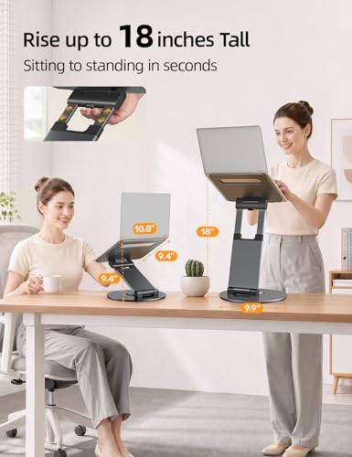 Nulaxy 1-Count LS18 Adjustable Laptop Stand, Grey, Ergonomic Design, Tabletop Mounting, Compatible with Laptops up to 17 inches