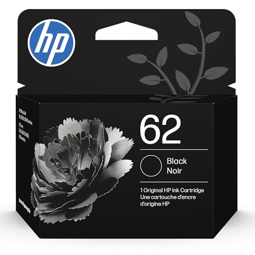 HP 62 Black Ink Cartridge | Inkjet | Compatible with OfficeJet and ENVY Models | C2P04AN