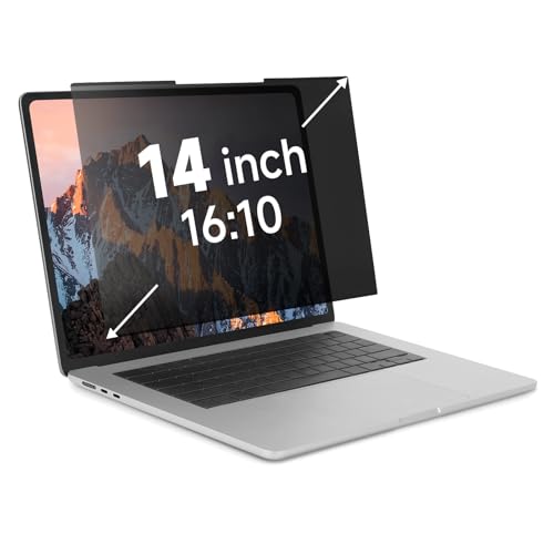 IRUYO FL 14 Inch Nano-Suction Laptop Privacy Screen, 16:10, 5.6 oz, Anti-Glare, Blue Light Filter
