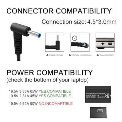 HIBBO 65W PPP009L-E 240V 19.5V 3.33A Laptop Charger