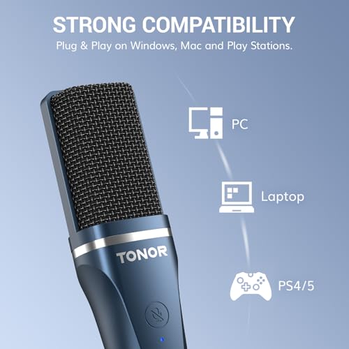 TONOR TC-777 USB Microphone with Stand and Pop Filter