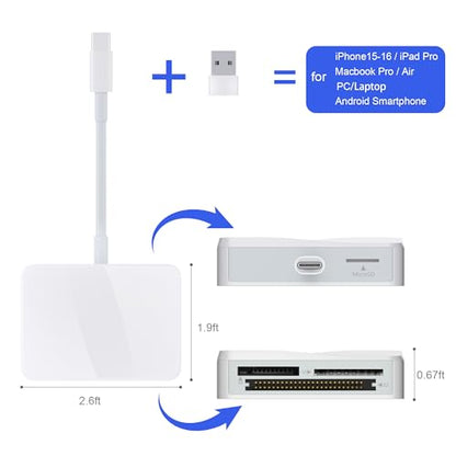 RRSITIAU 4 in 1 CF/SD/MS/TF Card Reader USB C Adapter XC4M