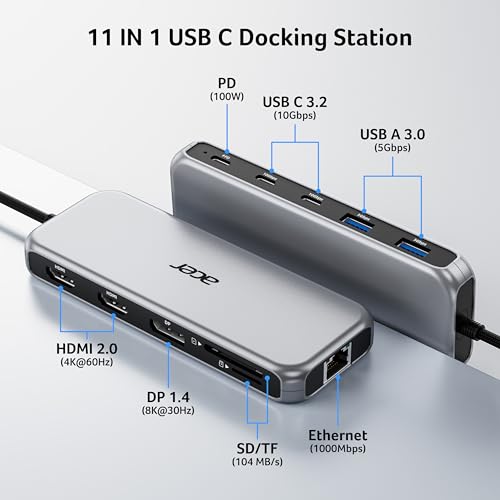 Acer 11 Port ODK5A0 8K DP 4K@60Hz USB Docking Station