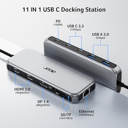 Acer 11 Port ODK5A0 8K DP 4K@60Hz USB Docking Station