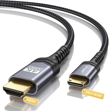JSAUX 6FT Mini HDMI to HDMI Cable, 18Gbps, 4K@60Hz, Male to Male, High Speed, Braided