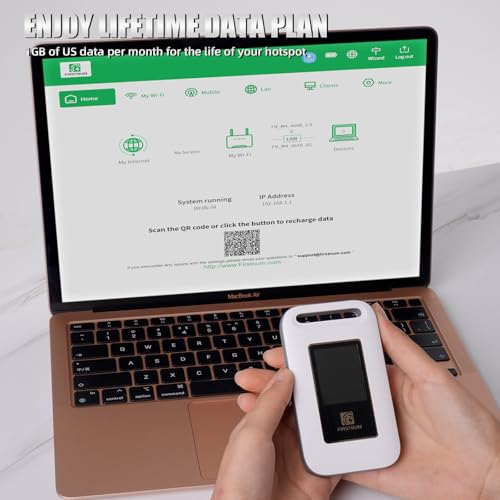 FIRSTNUM M4 Portable 4G LTE Mobile Hotspot, Wireless, White, Up to 10 Devices, Touch Control