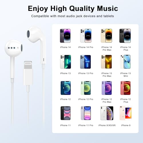 Matsusho 2 Pack SKFASTC-US129 Wired Headphones Lightning in-Ear Earbuds for iPhone