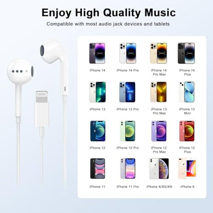 Matsusho 2 Pack SKFASTC-US129 Wired Headphones Lightning in-Ear Earbuds for iPhone