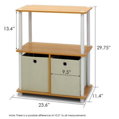 Furinno 3-Tier 99152BE/WH/IV Multipurpose Storage Rack Shelving Unit Beech Finish