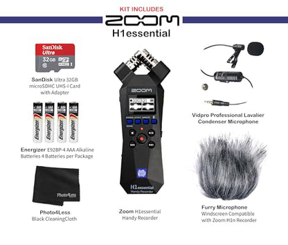 Zoom 1 TB ZH1E Bundle Mono 1/4-inch Audio Smartphone Recording Device