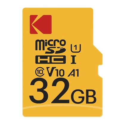 Kodak 32GB EKMSDM32GHC10K Class 10 UHS-I U1 MicroSDHC Card, 85MB/s Read Speed, 10x Write Speed