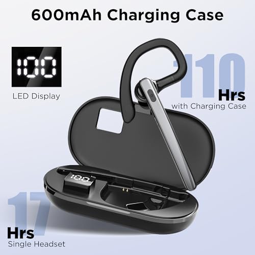 TERUNSOUl Bluetooth Headset Sp1 V5.3 Adaptive Noise Cancellation Wireless Earpiece