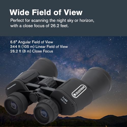 Celestron 50 Millimeter Cometron 71198-CGL 7 x 50 Porro Binoculars Water Resistant