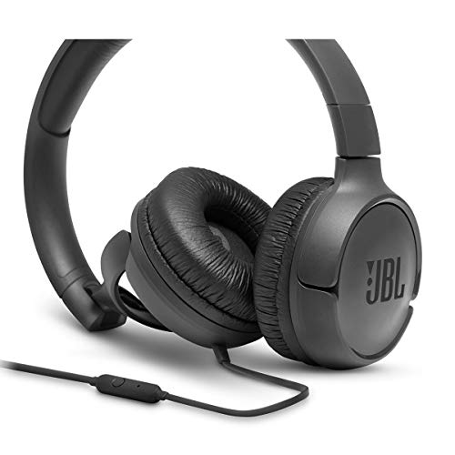 JBL TUNE 500 On-Ear Headphone Model JBLT500BLKAM Black Wired with 3.5mm Jack