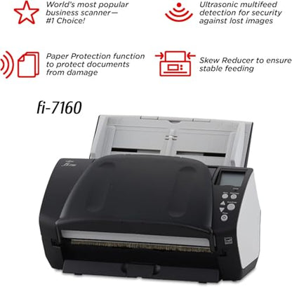 Fujitsu Fi-7160 Document Scanner 600 DPI ADF 80 Sheets USB 3.0