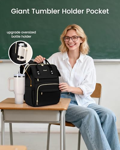 LOVEVOOK 15.6 inch Laptop Backpack Minimalist Black