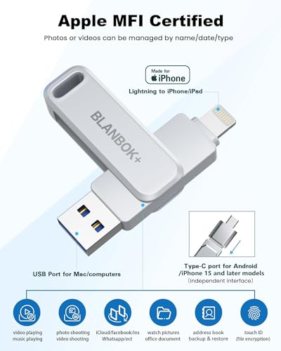 BLANBOK+ 256GB BLA2508 USB 3.0 Lightning Flash Drive