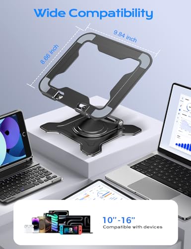 JCZT Tower Laptop Stand NH02Pro Black Adjustable 360° Rotating Durable Metal
