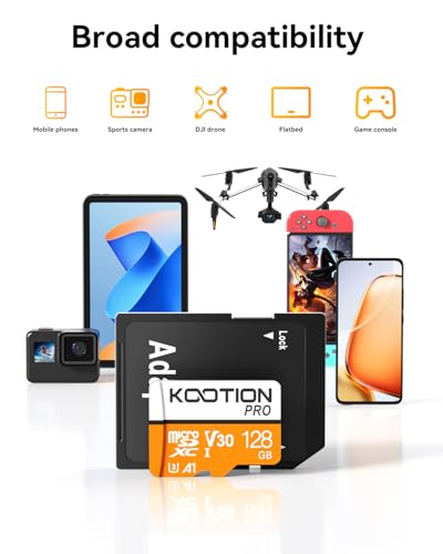 KOOTION 128GB Micro SDXC 3a4068a3-51c9-4e6f-8613-3d0ca4ad295c Class 10 UHS-I A1 V30