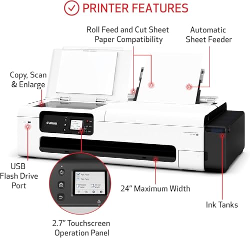 Canon 24" imagePROGRAF TC-20M Color Inkjet Large Format Printer 2400 x 1200 dpi
