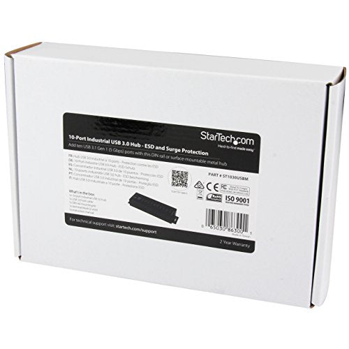 StarTech.com 10-Port USB Hub ST1030USBM - 5000Mbps - Alloy Steel