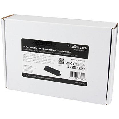 StarTech.com 10-Port USB Hub ST1030USBM - 5000Mbps - Alloy Steel