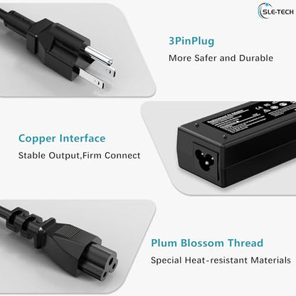 SLE-TECH 45W AC Adapter SK90A195231 Input 100-240V Output 19.5V 2.31A Portable Charger for Compatible Dell Models