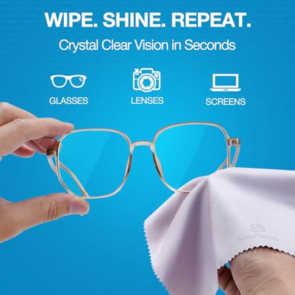 SmoTecQ 12 Pack Microfiber Lens Cleaning Cloths STQ-YJB220 12 Piece Set