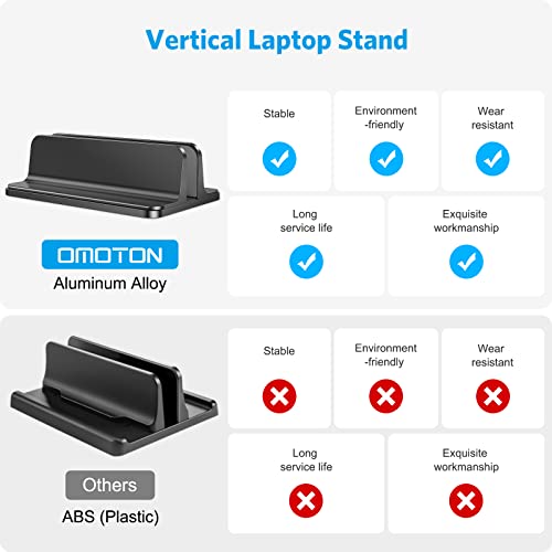OMOTON Adjustable Vertical Laptop Stand OM-Vertical Laptop Stand Black