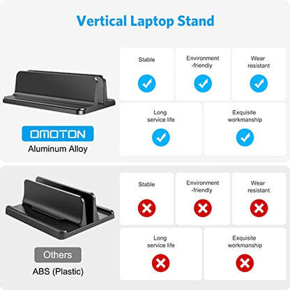 OMOTON Adjustable Vertical Laptop Stand OM-Vertical Laptop Stand Black