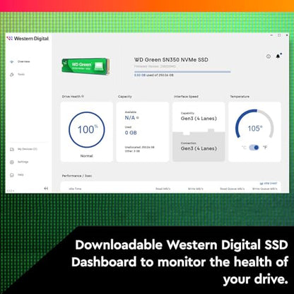 Western Digital 500GB WDS500G2G0C NVMe SSD 2400MB/s PCIe M.2 Solid State Drive