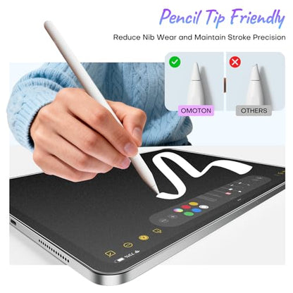 OMOTON 11 Inch PET Film Screen Protector for iPad Air 11'' M4/M3/M2 (2026/2025/2024) Matte, Anti-Glare, Scratch Resistant