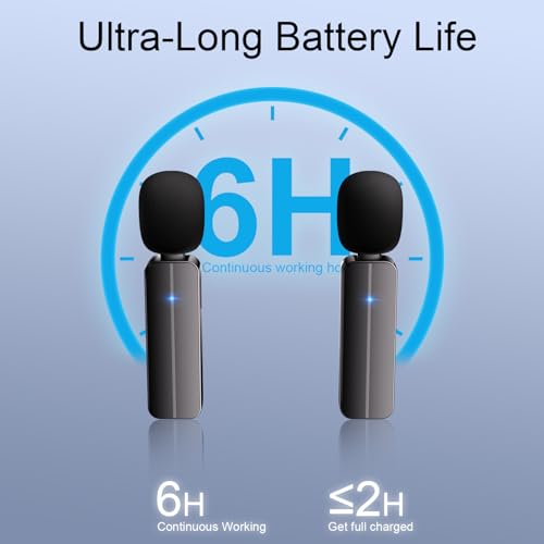 Bulatry 2-Pack Wireless Mini Lavalier Microphone WM280 Bluetooth USB Wi-Fi Omnidirectional