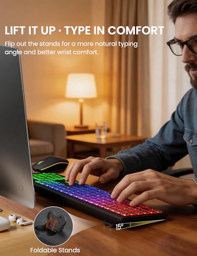 Trueque KM42Pro Wireless 2.4GHz Keyboard and Mouse Combo, Black, Membrane