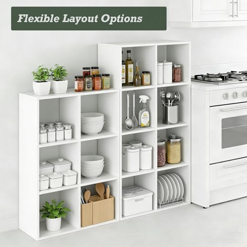 SageNest 8-Cube Storage Organizer Shelf SG-VK-SJ-8WT Freestanding White