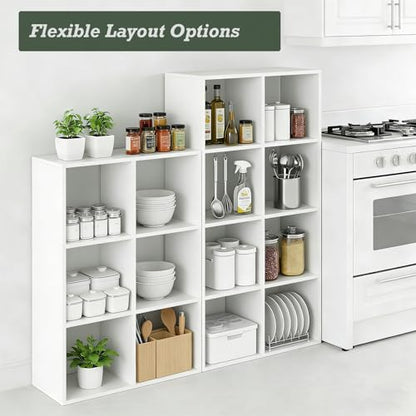 SageNest 8-Cube Storage Organizer Shelf SG-VK-SJ-8WT Freestanding White