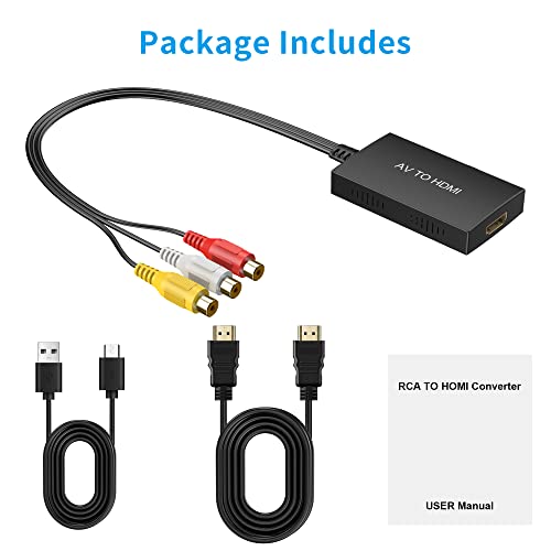 Tengchi 5.91 x 5.91 x 0.71 inches R18 HDMI 1080p RCA Female to HDMI Female Video Converter