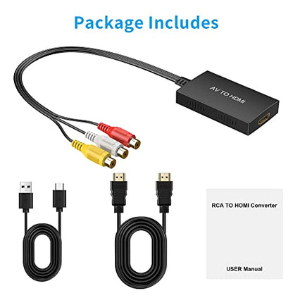 Tengchi 5.91 x 5.91 x 0.71 inches R18 HDMI 1080p RCA Female to HDMI Female Video Converter