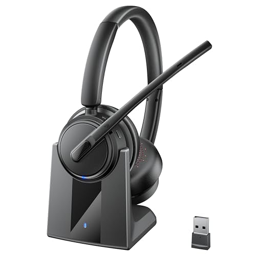 Mopchnic 1.0 Wireless Headset DH18 Noise Cancelling On-Ear Bluetooth Compatible with USB Dongle