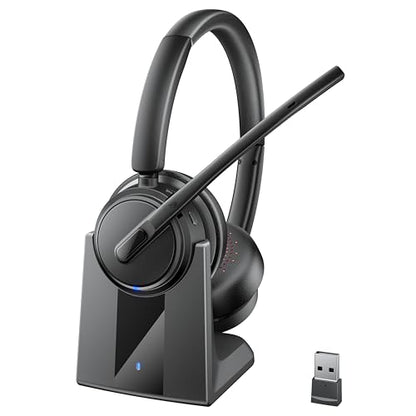 Mopchnic 1.0 Wireless Headset DH18 Noise Cancelling On-Ear Bluetooth Compatible with USB Dongle