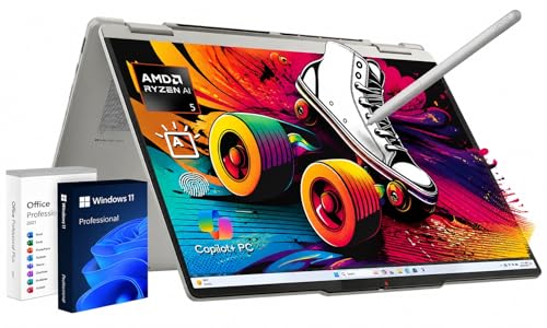 Lenovo Yoga 7 2-in-1 Laptop 16" WUXGA Touchscreen, AMD Ryzen AI 5 340, 16GB LPDDR5X RAM, 1TB SSD, Backlit Keyboard, Fingerprint Reader