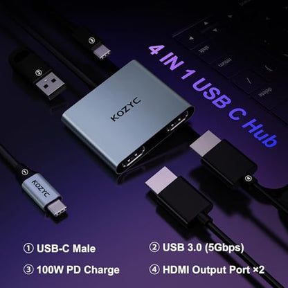 KOZYC USB C Hub 4-in-1 K1AD14UH HDMI 4K@30Hz USB 3.0