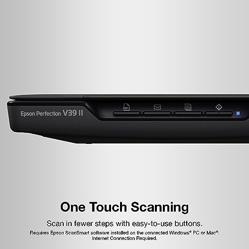 Epson 17.25"D x 12.12"W x 3.4"H Perfection V39 II USB Document and Photo Scanner - 300 dpi