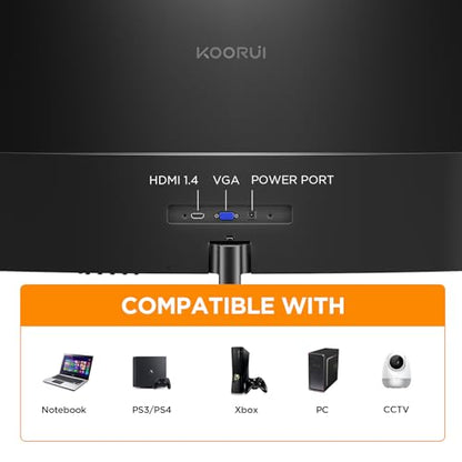 KOORUI 24N5CA 24 Inch FHD 1080p 100Hz LCD Monitor