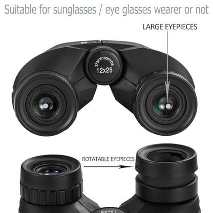 Occer 12x25 Compact Binoculars Model 888635 with 12x Magnification, Waterproof, Fully Multi-Coated, BAK-4 Prism, Adjustable Eyecups for Adults and Kids