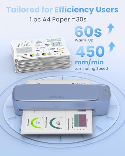 Qfun 30 Count 13 Inch Laminator 450mm/min Dual-Roller Cold Thermal Laminating Machine