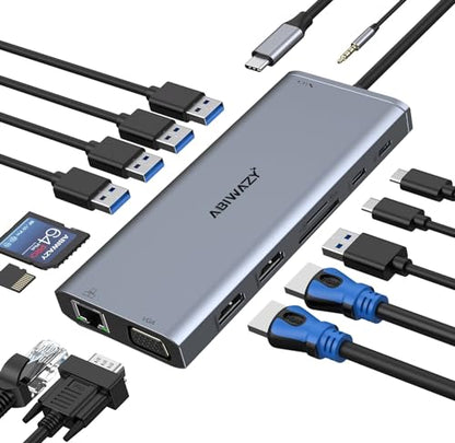 ABIWAZY 14 Port USB C Docking Station AB0218