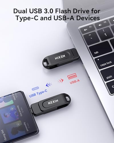KEXIN 128GB USB Flash Drive Model U602 with USB 3.0 Dual Interface and 100MB/s Data Transfer Rate