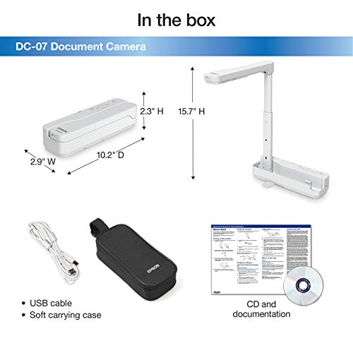 Epson 3 Inch DC-07 2 MP Document Camera 1080p USB